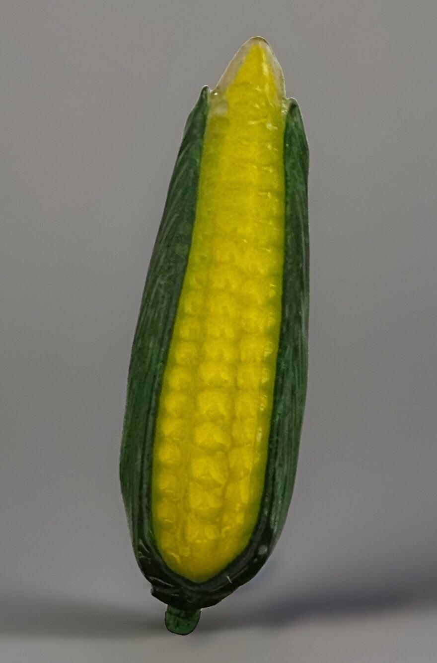 Vintage Large Studio Art Glass Hand Blown Corn On The Cob Vegetables 7”